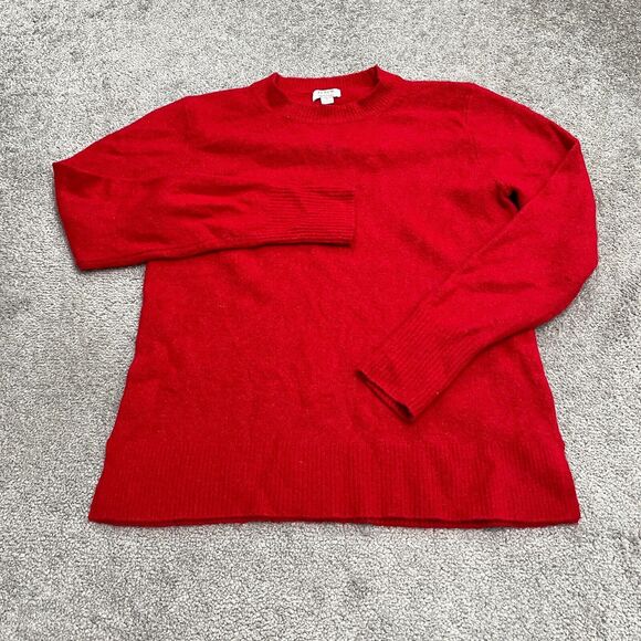 J.Crew Extra Soft Pullover Sweater Womens Small Red Crew Neck Wool Blend Knit - Picture 1 of 9